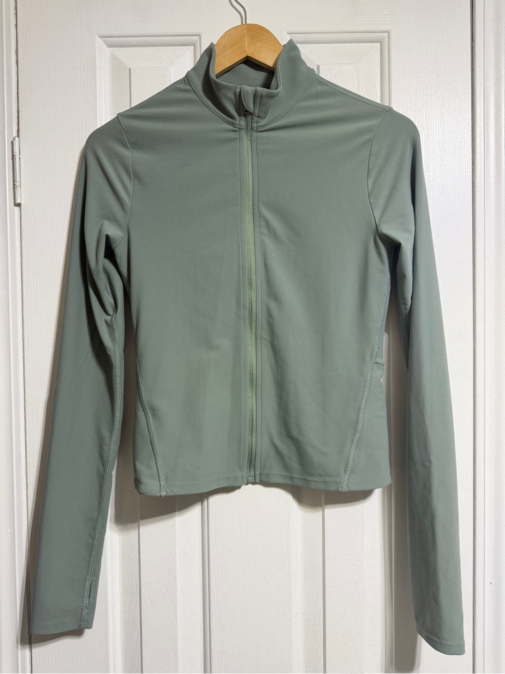 Spanx smooth seamless leggings, jacket and bra set Fennel green size small - Picture 5 of 16